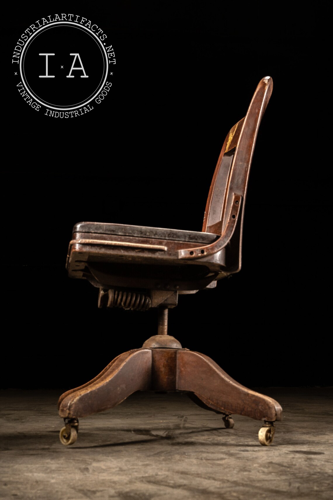 Classic Wooden Bankers Chair with Wood Seat and Arms main image 1