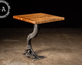 Vintage Cast Iron Machine Base Pub Table