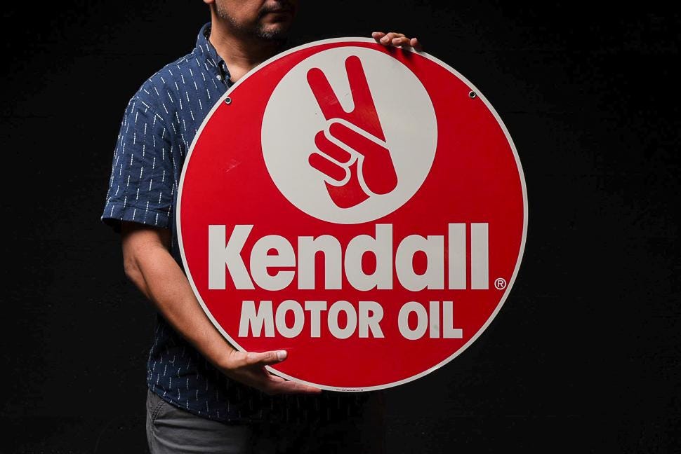 Vintage Kendall Motor Oil Tin Litho Advertising Sign - Etsy