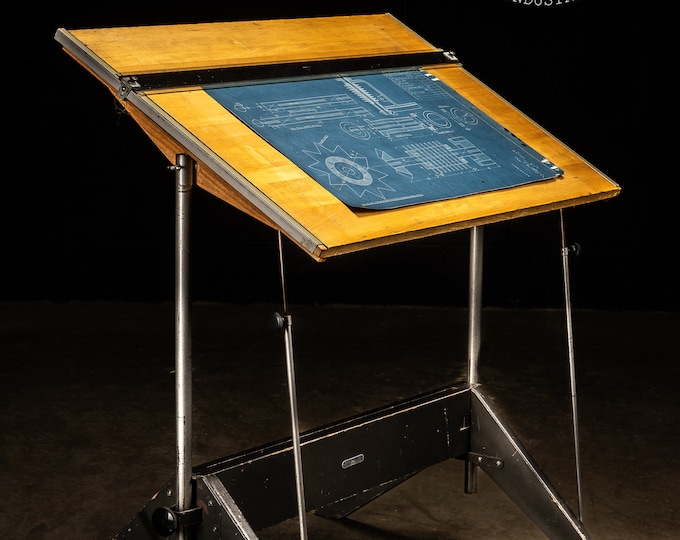 Antique Wooden Drafting Table Etsy
