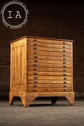 Massive Early 20th Century Oak 13-Drawer Flat File Cabinet