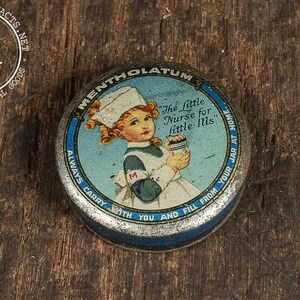 Vintage Mentholatum “Little Nurse” Advertising Tin