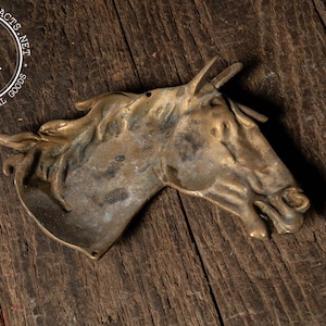 Vintage Cast Brass Horse Head Ashtray