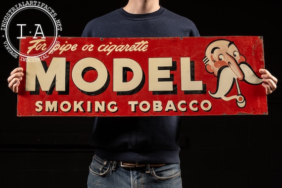 vintage tobacco advertising signs Vintage Painted Tin Tobacco Sign