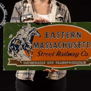 Vintage Painted Metal Railway Advertising Sign