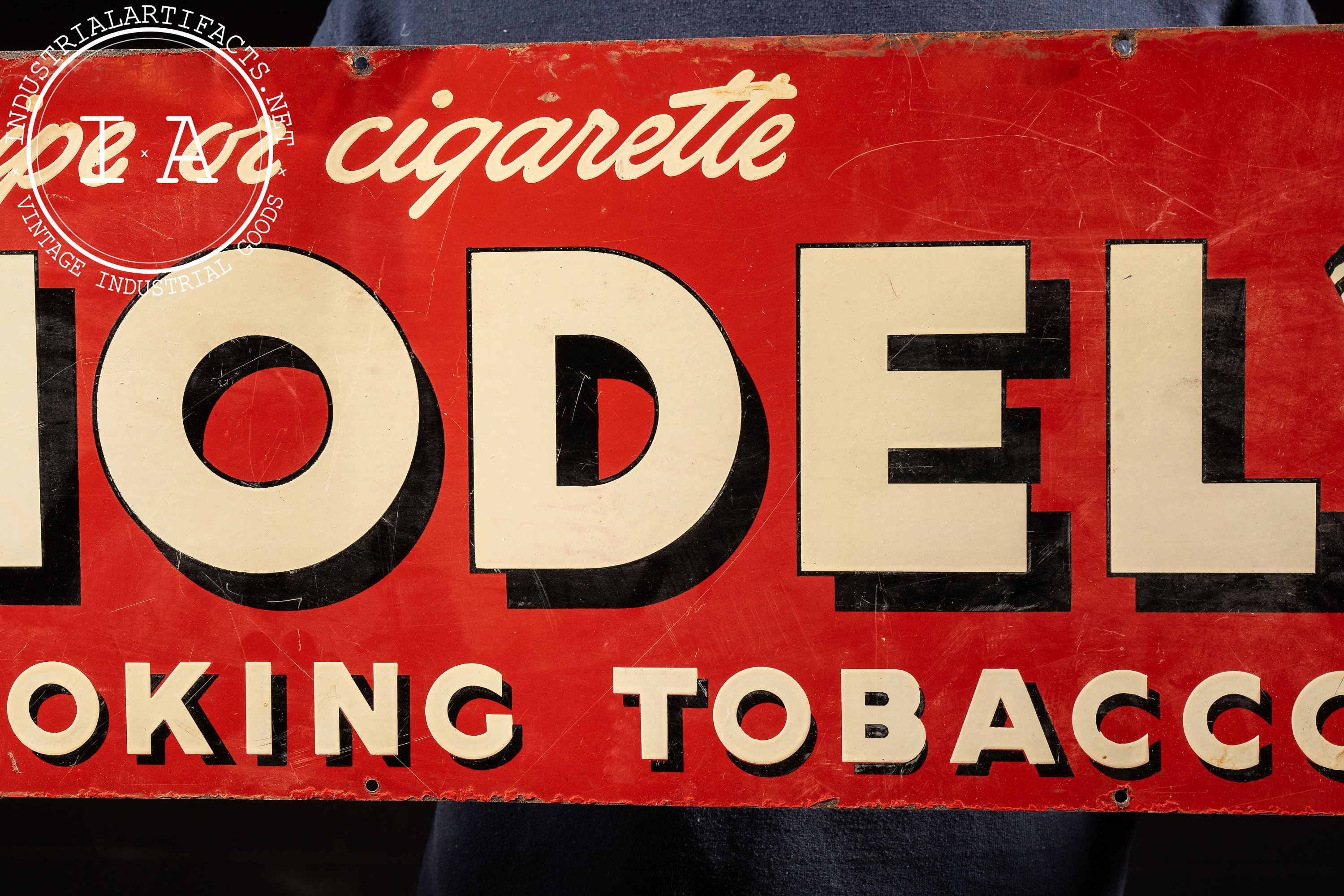 Vintage Painted Tin Tobacco Sign