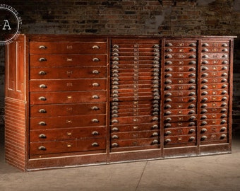 Late 19th Century Massive 63 Drawer Printers Cabinet