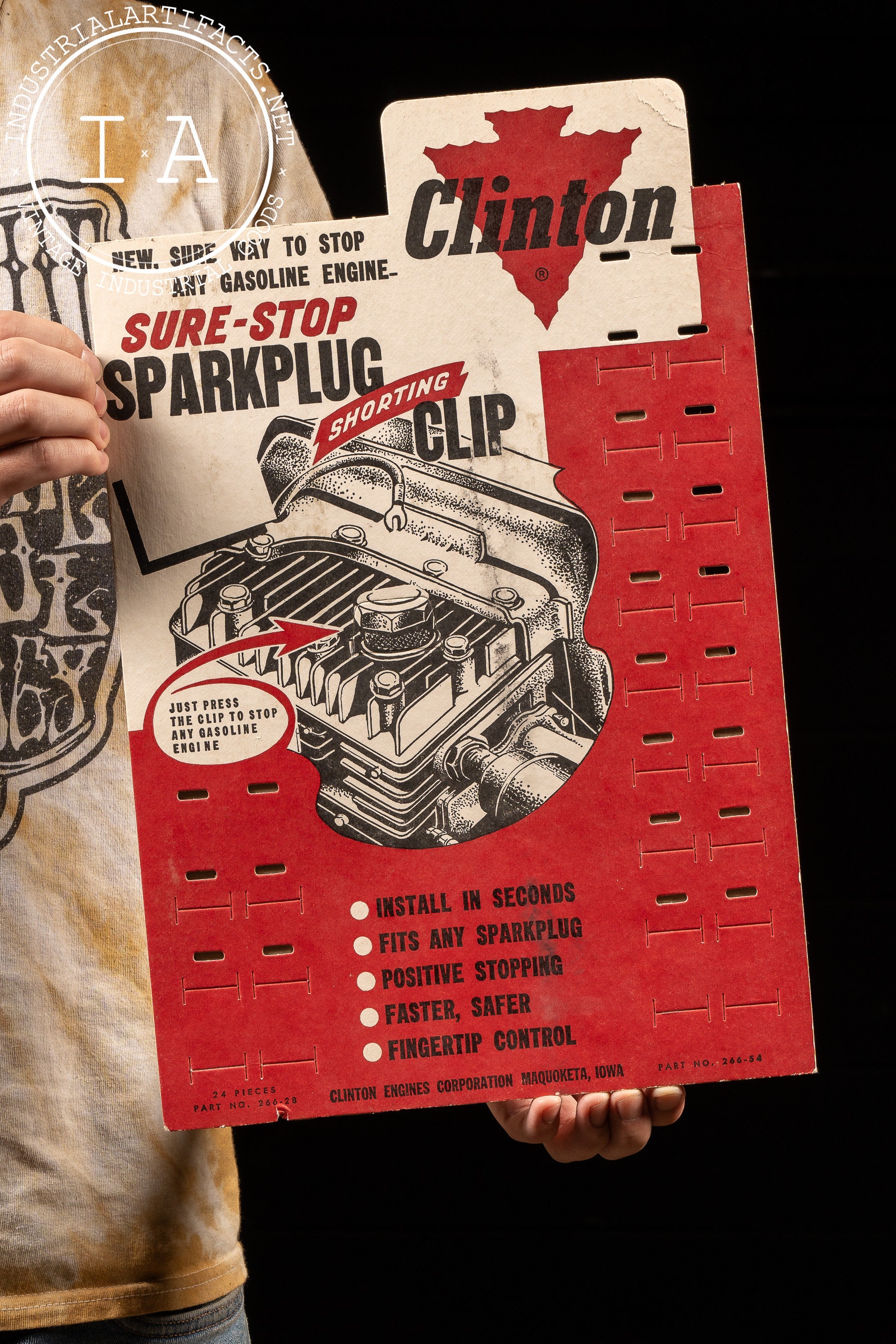 Vintage Cardboard Point-of-Sale Spark Plug Display