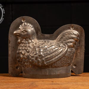 Early 20th Century Figural Hen Tin Chocolate Mold