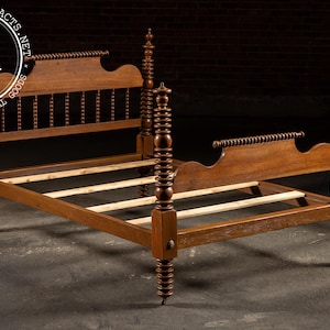 Late 19th Century Jenny Lind Style Spindle Bedframe