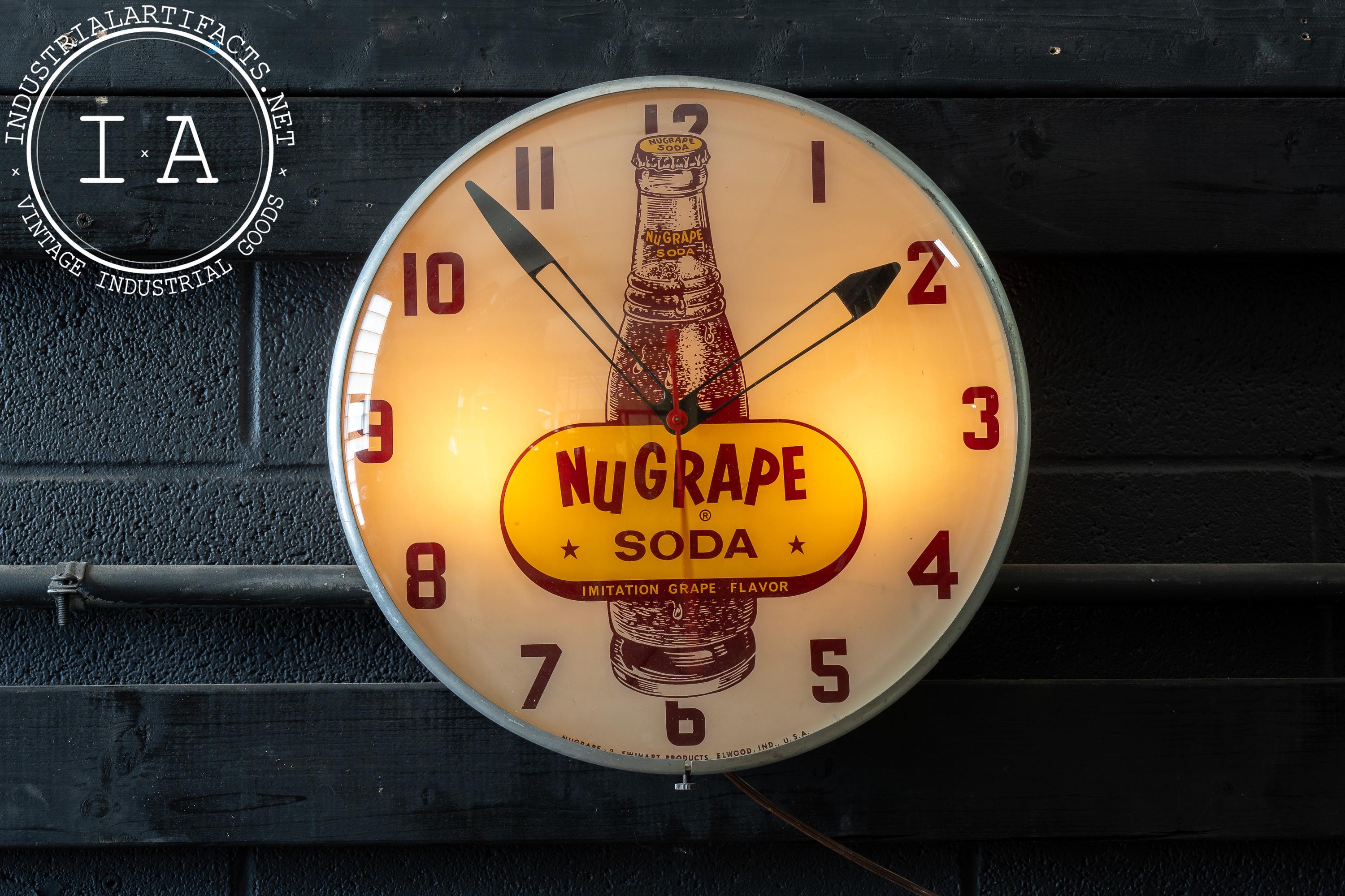 Vintage Lighted Nugrape Advertising Clock - Etsy