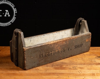 Vintage Electrician Tool Box with Leather Strap