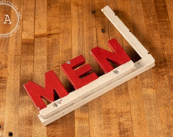 Vintage Three Dimensional Mens Room Sign