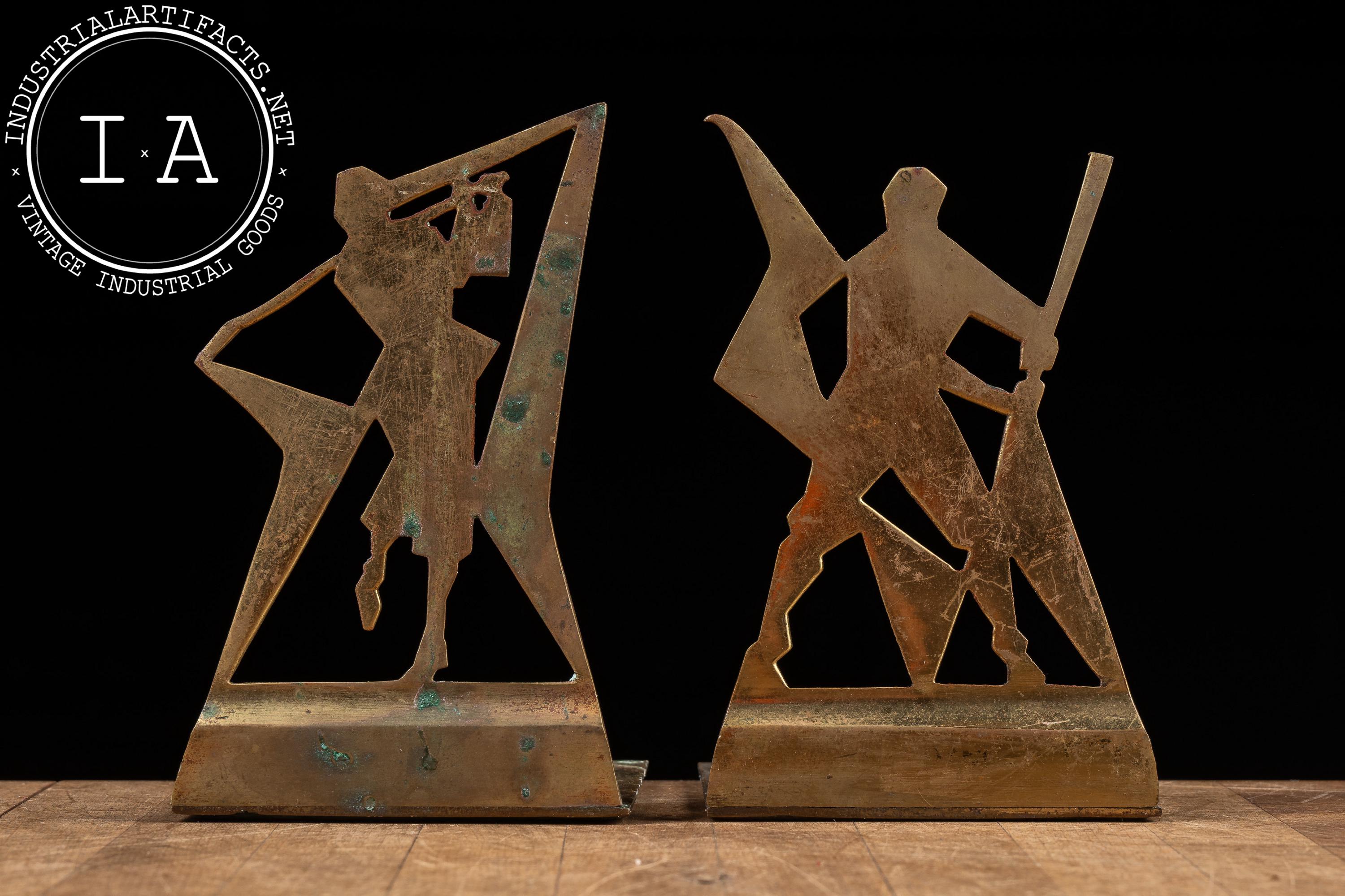 Vintage Brass Abstract Art Deco Bookends - Etsy