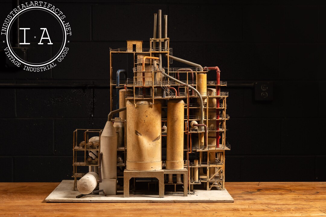 Vintage Scale Model Oil Refinery - Etsy