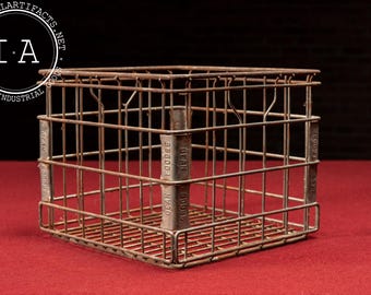 Vintage Metal Milk Crate. - Etsy