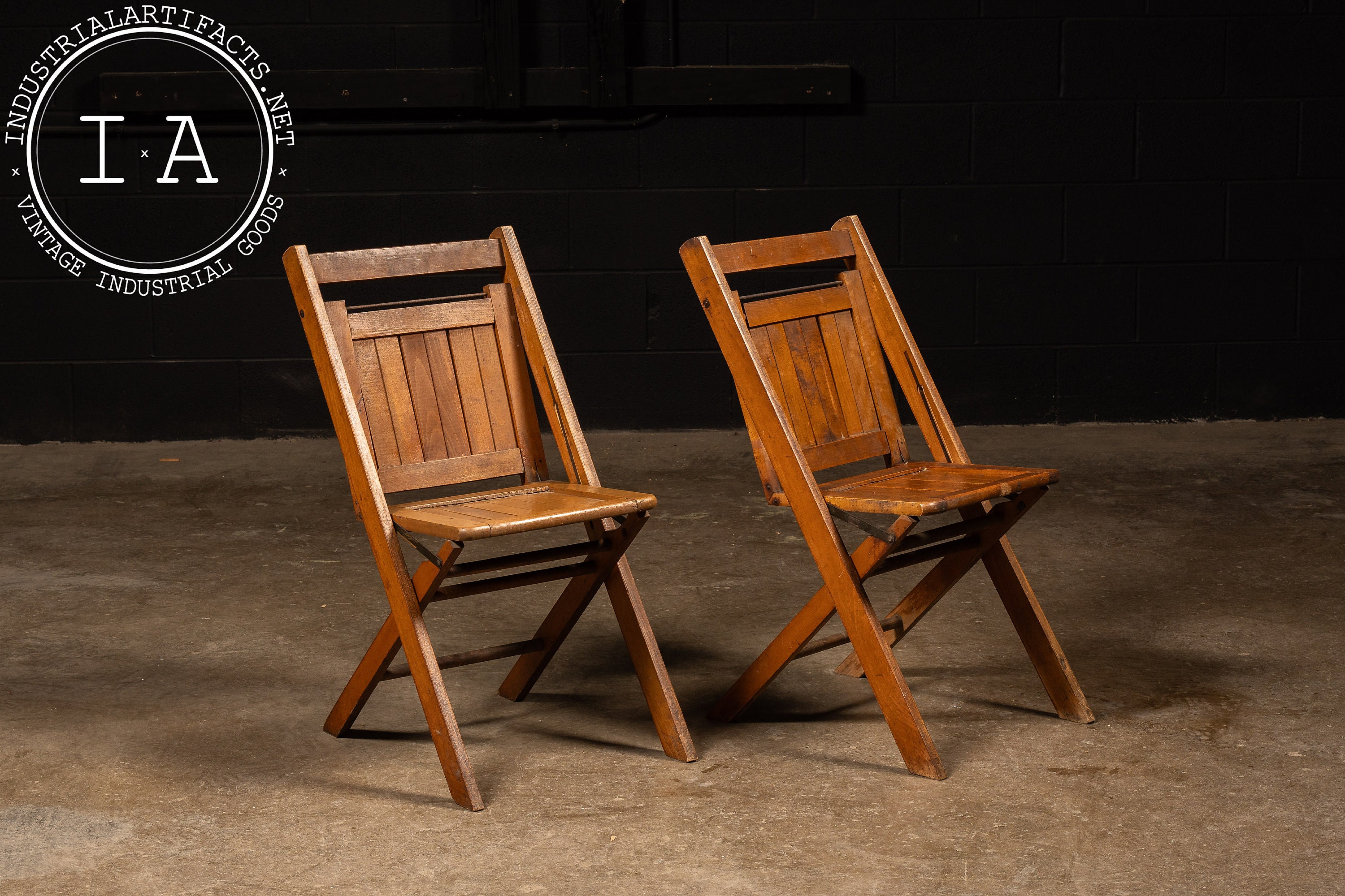 Antique Wooden Slat Folding Chairs - Etsy