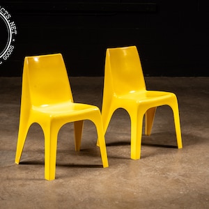 Pair of Mid-Century Modern Cycolac Chairs in Yellow