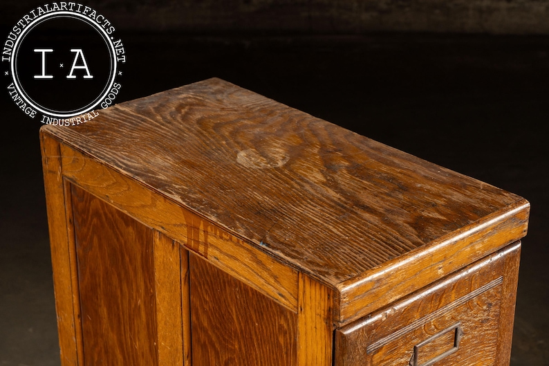 Antique Oak 4-Drawer Filing Cabinet Bild 6