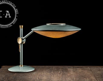 Atomic Desk Lamp Mid Century Art Specialty Company Black UFO