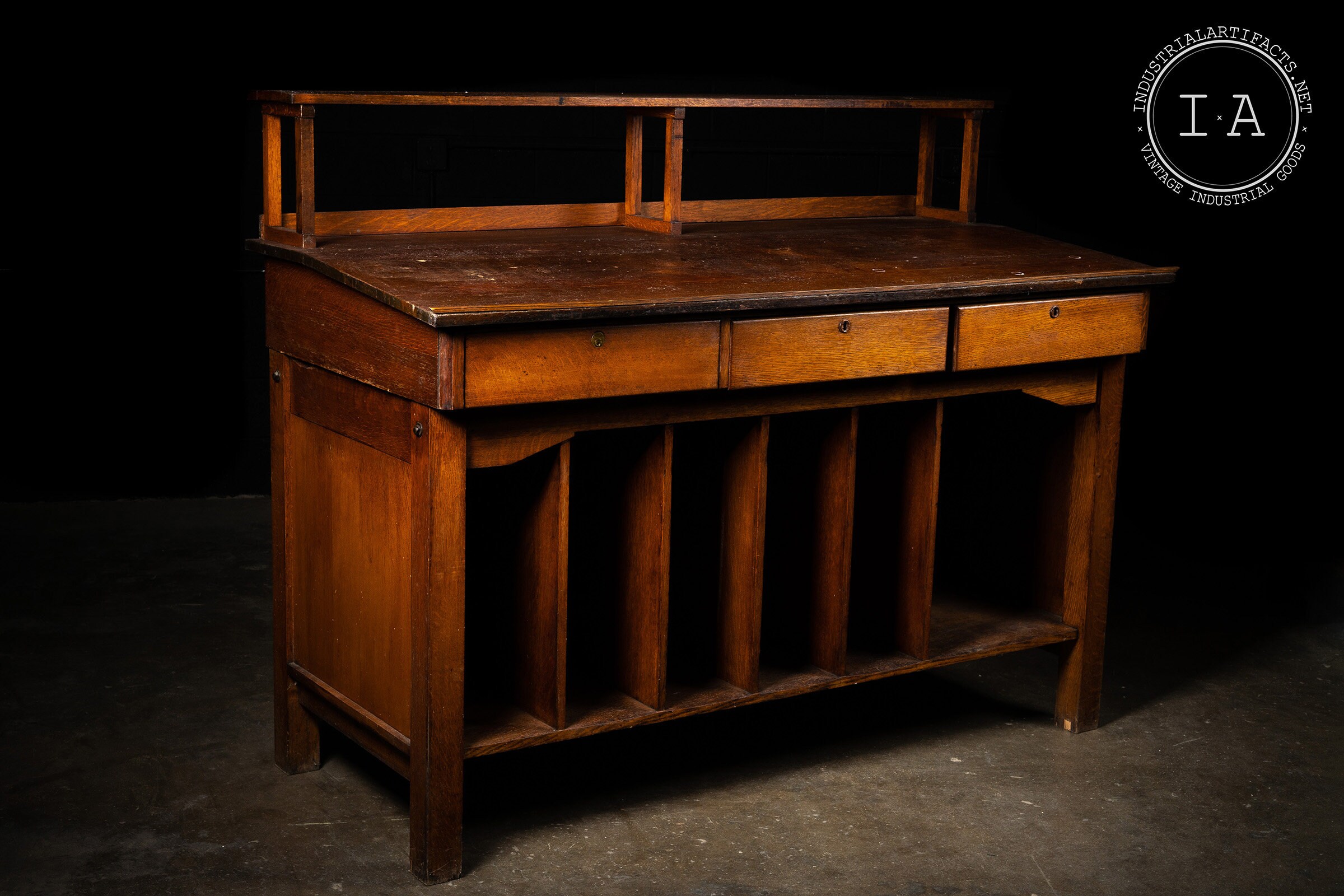 Antique Quarter Sawn Oak Sorter Desk Etsy UK