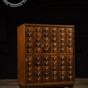 60 drawer Bro Dart (walnut color )library card catalog with stand