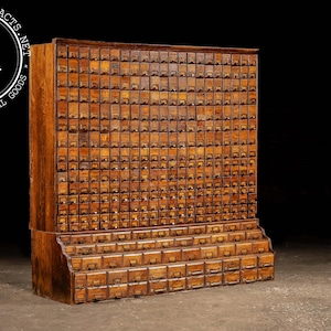 Massive Antique 370-Drawer Industrial Hardware Cabinet image 3