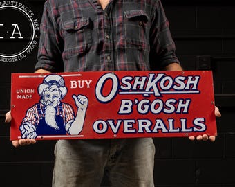 Antique Oshkosh B'gosh Single-sided Porcelain Sign - Etsy