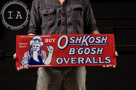 Antique Oshkosh B'gosh Single-sided Porcelain Sign - Etsy