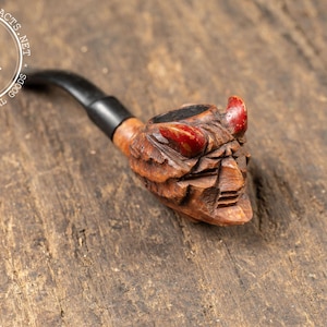 Vintage Carved Briarwood Devil Pipe