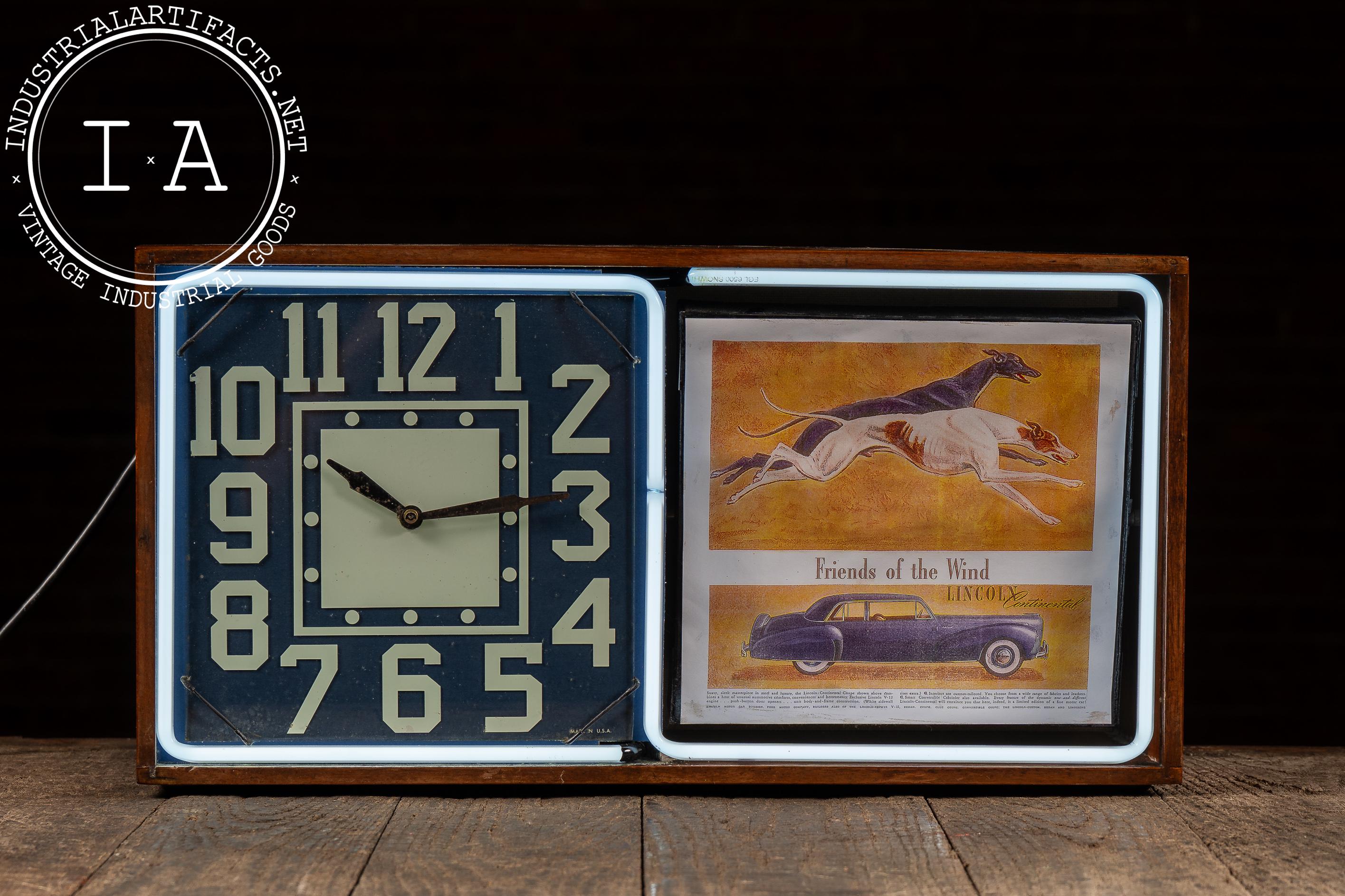 Vintage Neon Revolving Advertising Clock by Electric Ad Clock - Etsy