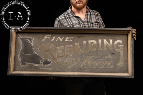 Early 20th Century Shoe Repair Smaltz Storefront Sign - Etsy