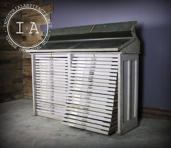 Hamilton 40 Drawer Flat File Printers Typeface Cabinet Etsy