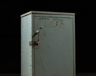 Vintage Industrial Steel Drill Storage Locker