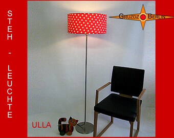 Floor lamp red dotted ULLA floor lamp dots and flowers on red