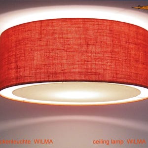 Ceiling lamp made of orange jute WILMA Ø50 cm with light edge diffuser
