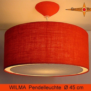 Orange jute lamp WILMA Ø45 cm pendant lamp with diffuser