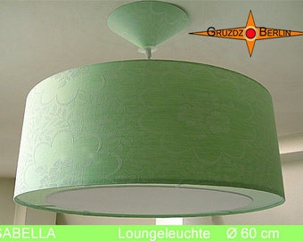 Green hanging lamp ISABELLA Ø60 cm Damascus light diffuser light edge