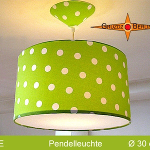 Children&#39;s lamp green LALE Ø30 cm pendant lamp diffuser dots