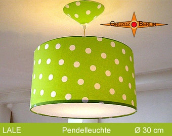 Children's lamp green LALE Ø30 cm pendant lamp diffuser dots