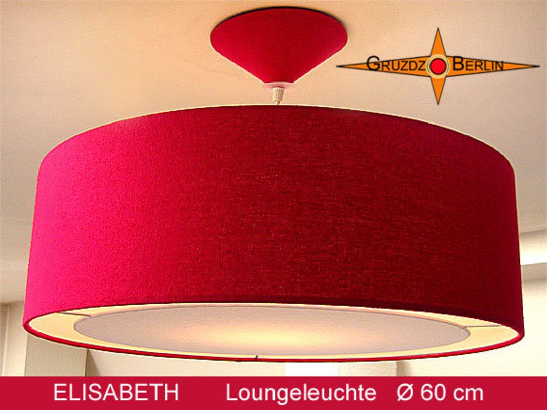 Red Pendant Lamp ELISABETH Ø60 Cm Lounge Light With Diffuser Silk - Etsy