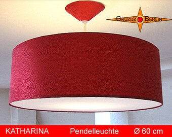 Red lounge lamp KATHARINA Ø60 cm pendant lamp silk jacquard