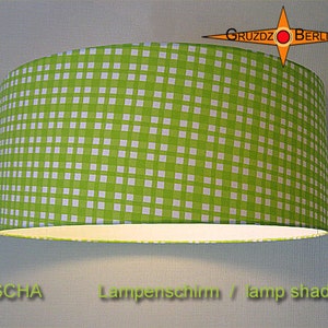 Pantalla lámpara cuadros verde SASCHA Ø45 cm lámpara cuadros