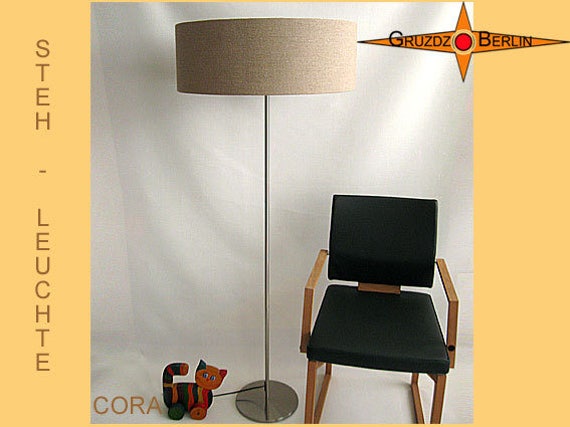 Floor Lamp Made Of Natural Linen Cora Brown Natural Linen Cora Floor Lamp Brown, Cora Floor Lamp