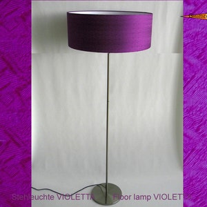 Lila Stehlampe aus Satin Seide VIOLETTA  Stehleuchte