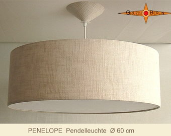 Linen lounge lamp PENELOPE Ø60 cm Hanging lamp country style