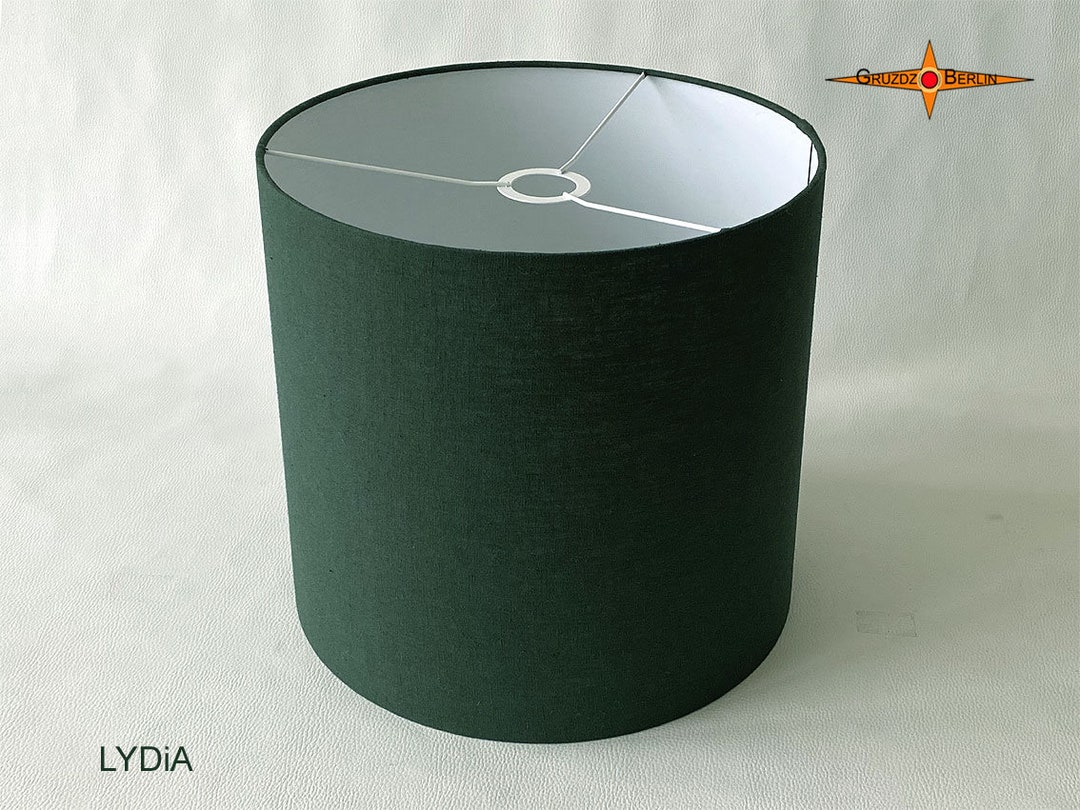 Green Linen Lampshade Lydia Ø35 H 34 Cm Etsy