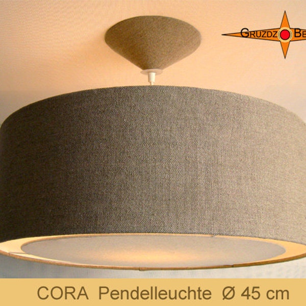 Linen hanging lamp CORA Ø45 cm pendant lamp with diffuser