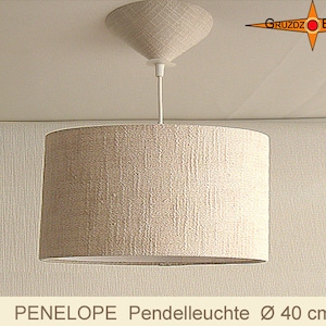 Hanging lamp of linen PENELOPE Ø40 cm with diffuser