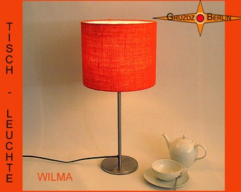 Small table lamp in orange jute WILMA small table lamp